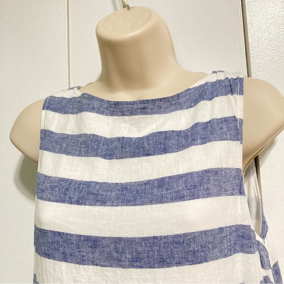BEACH LUNCH LOUNGE Alina Nautical Stripe Linen Cotton Shift Dress Womens XS - Picture 5 of 13